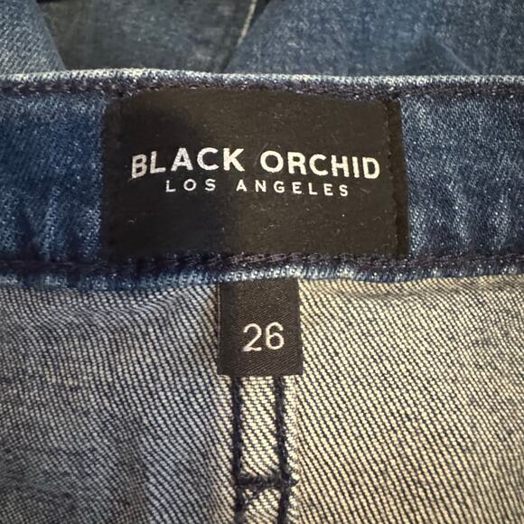 Black Orchid Distressed Blue Denim Jeans Cotton Blend Women 26 NWT - Picture 8 of 8